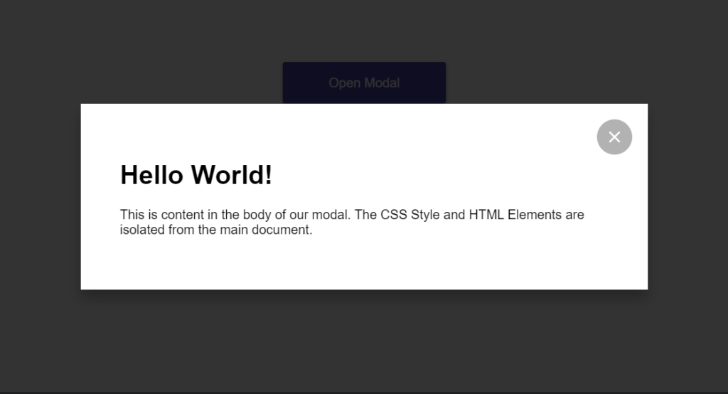 Encapsulated CSS and HTML Elements using JavaScript