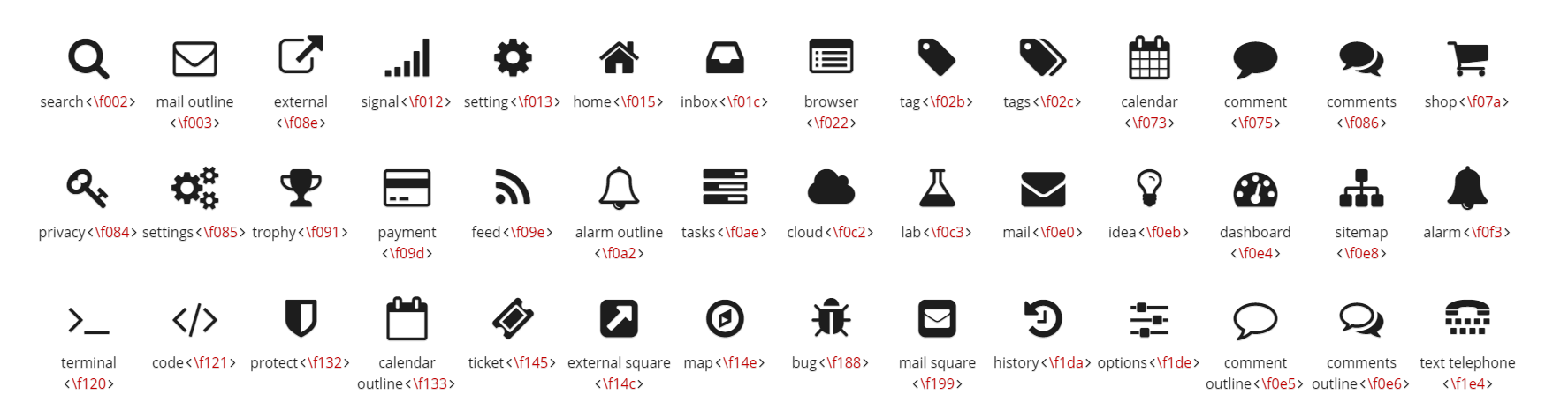 Semantic UI Icons Icon Set