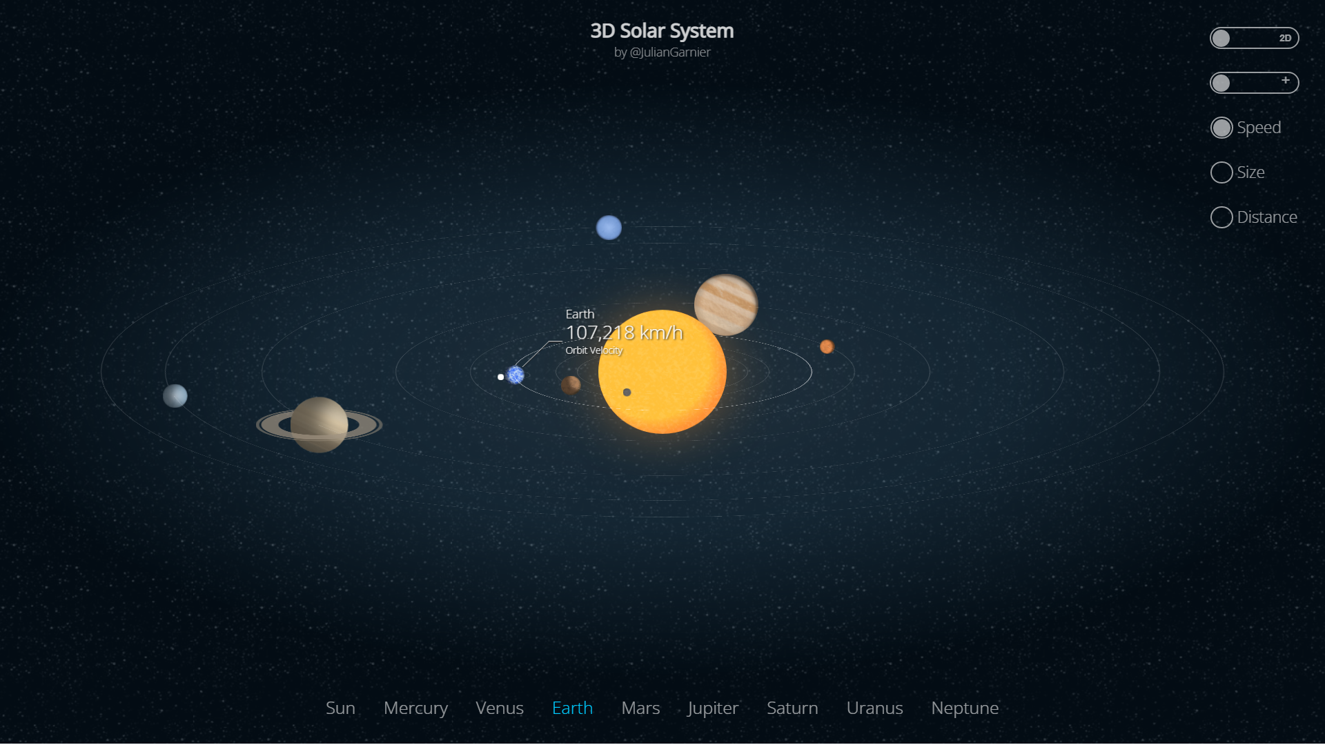 CSS Animated 3D Solar System