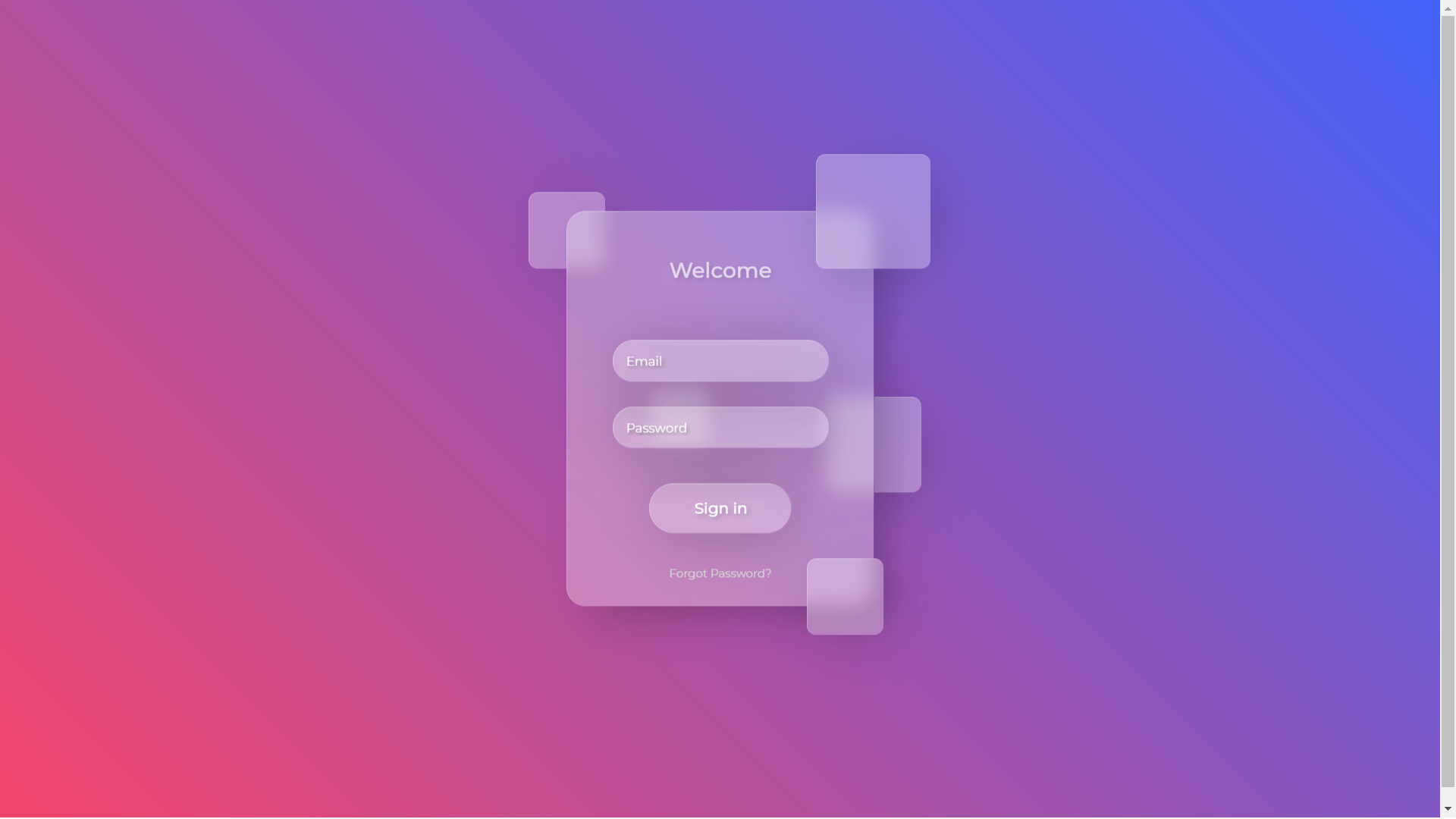 CSS Glassmorphic Sign In Form