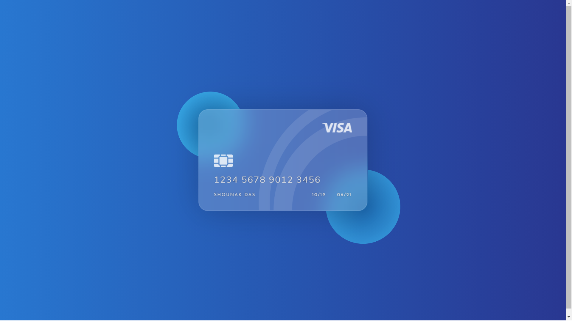Glassmorphism Credit and Debit Card Pure CSS