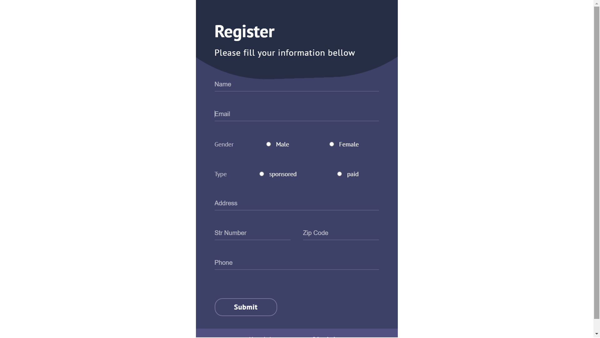 Registration Form With CSS Animation
