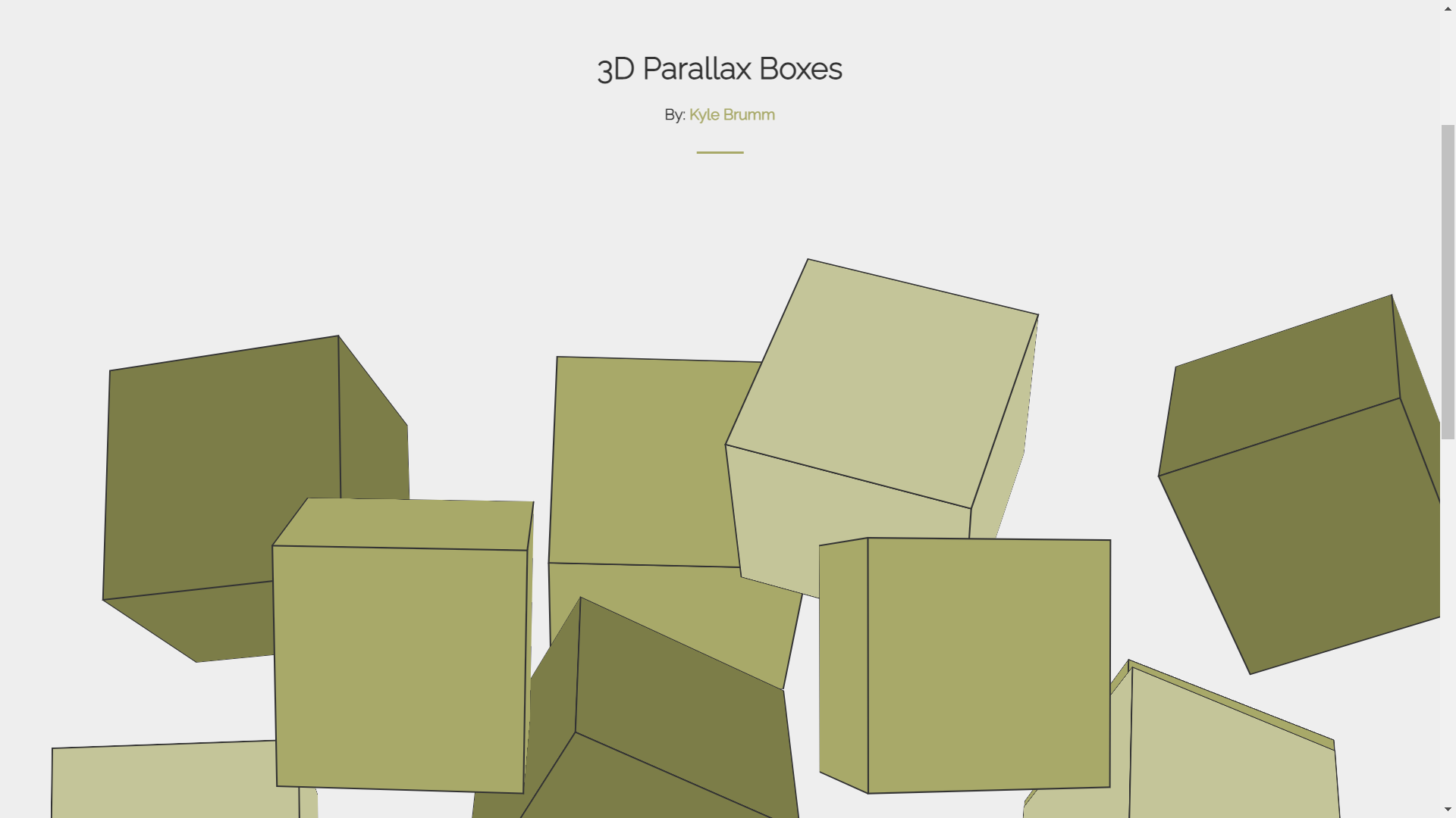3D Parallax Scrolling Boxes