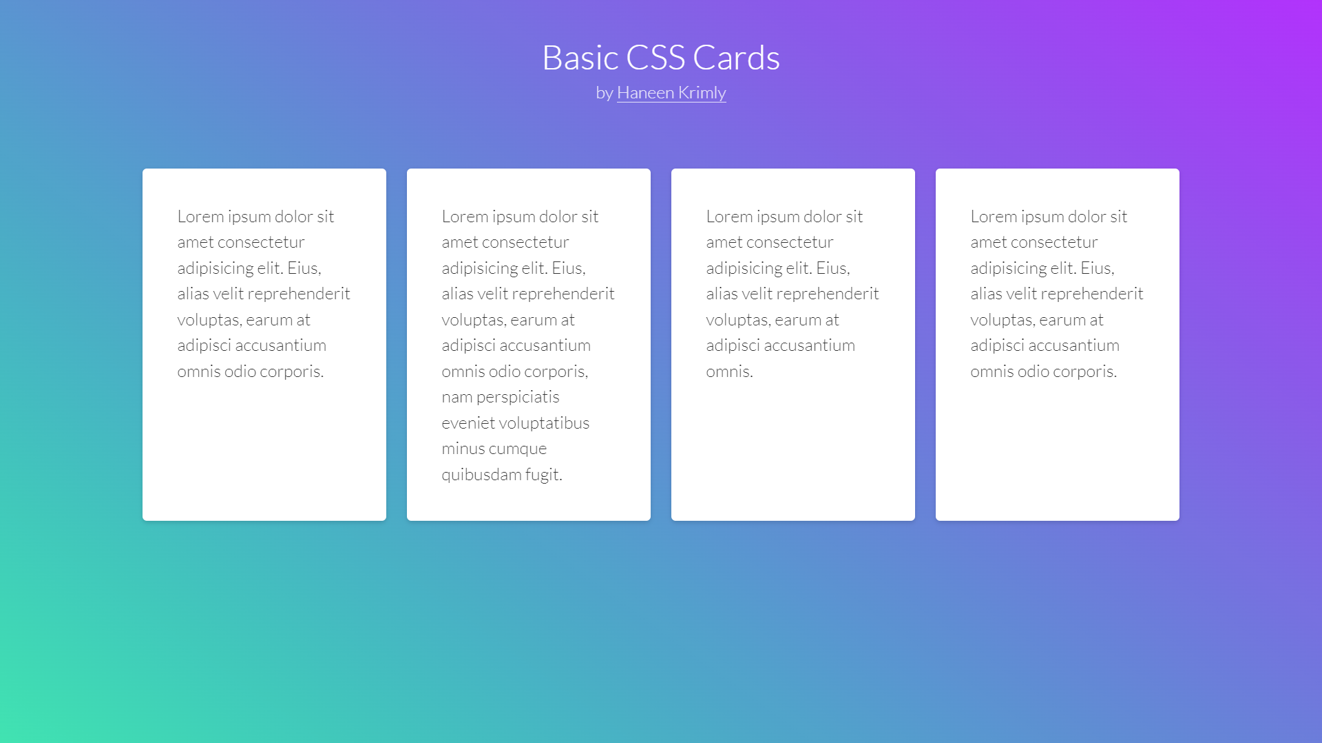 Basic CSS Cards