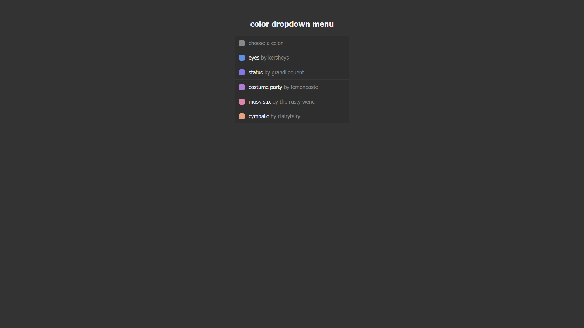 Basic CSS Dropdown Menu