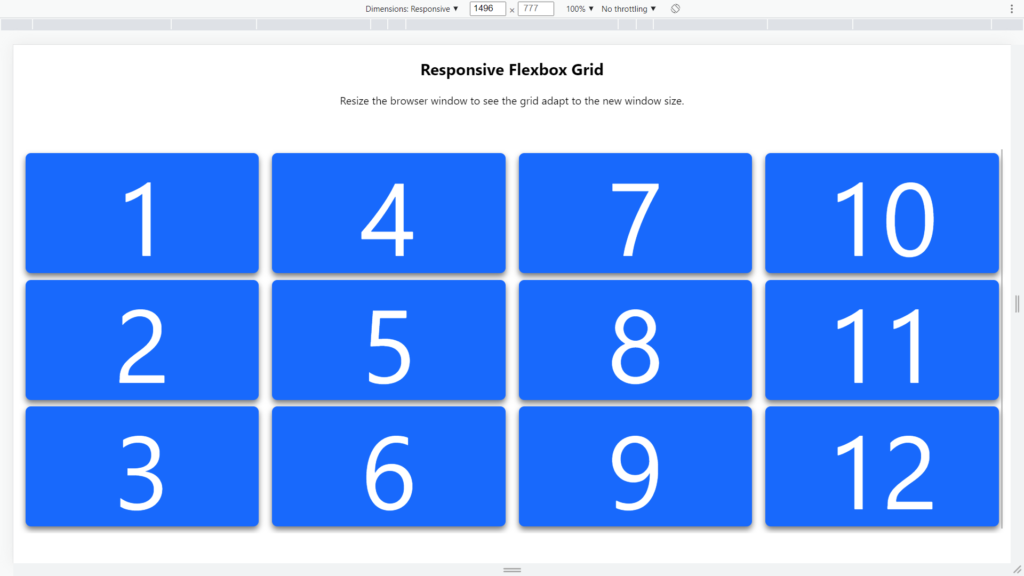 Full Page Responsive Flexbox Grid