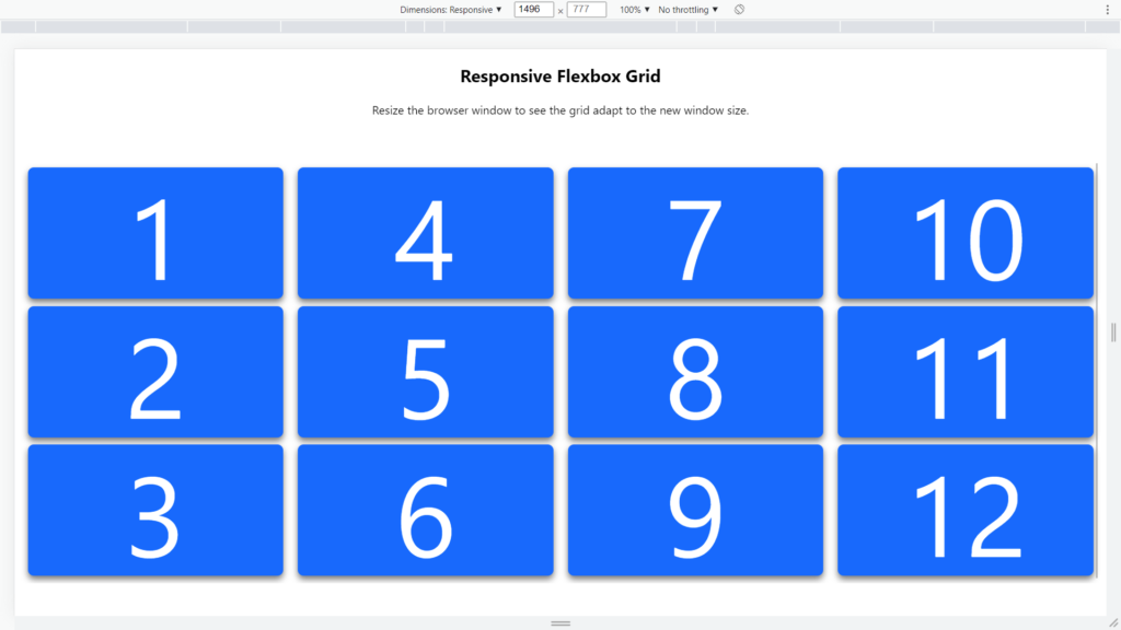 Css flexbox responsive grid