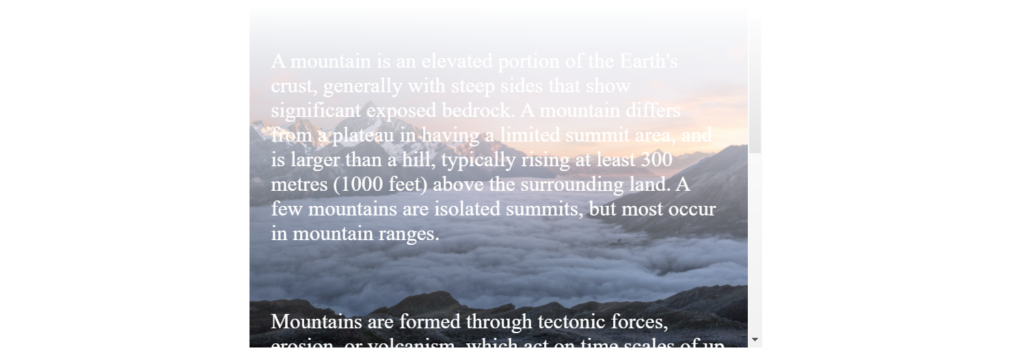 Mountain Region at Night With Linear Gradient CSS Text Masking