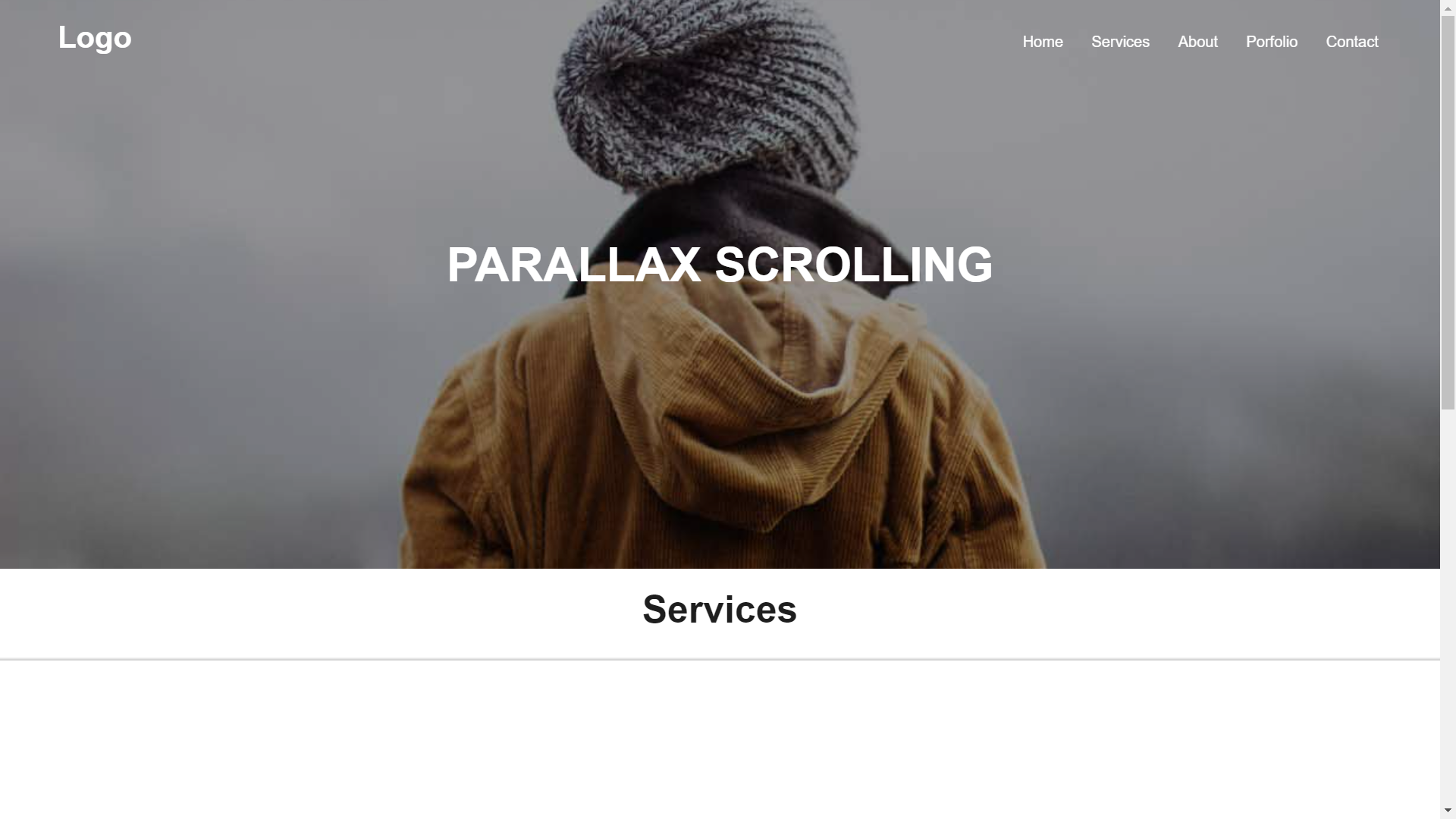 Parallax Scrolling Portfolio Page