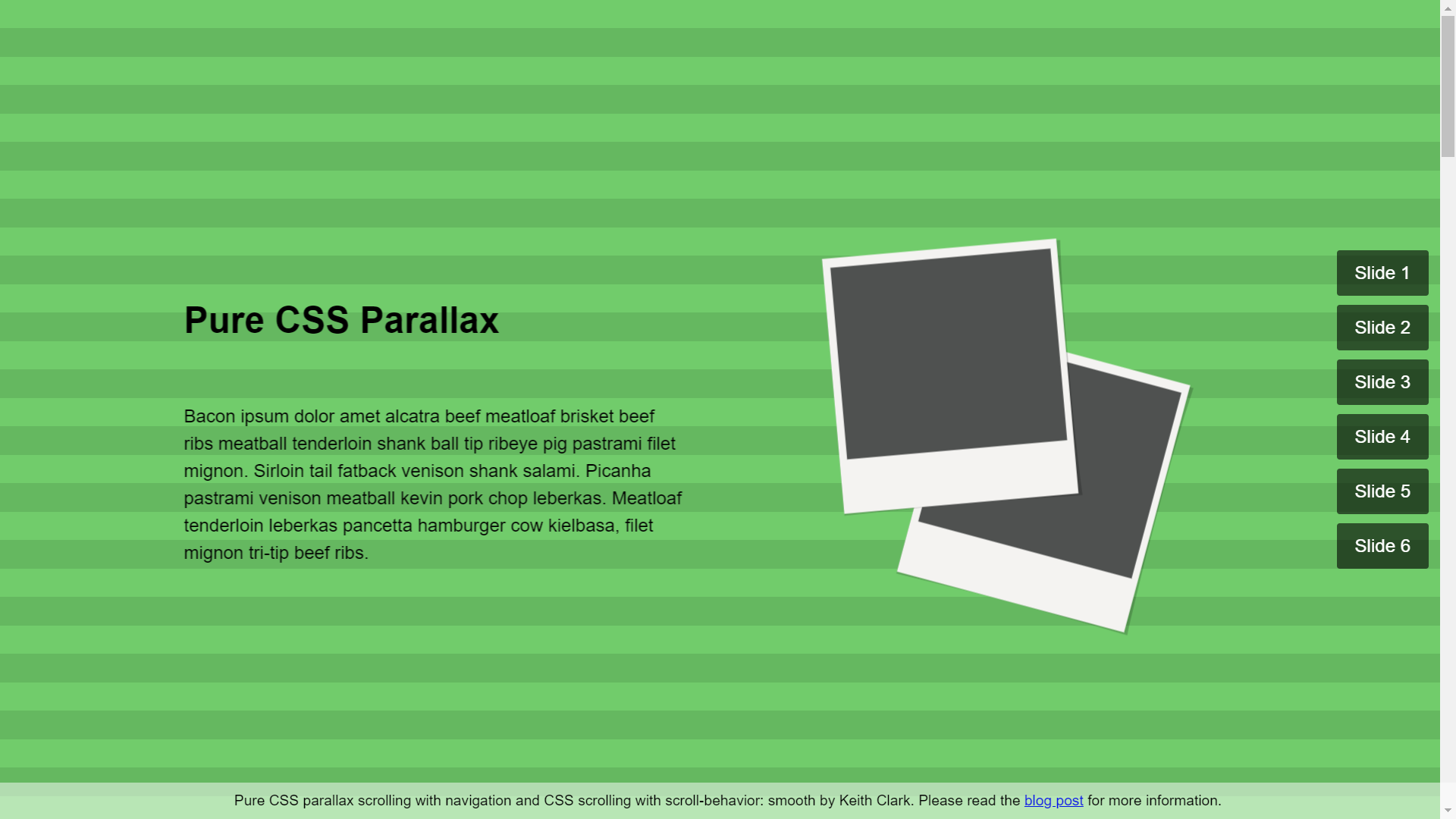 Pure CSS Parallax Scrolling Demo