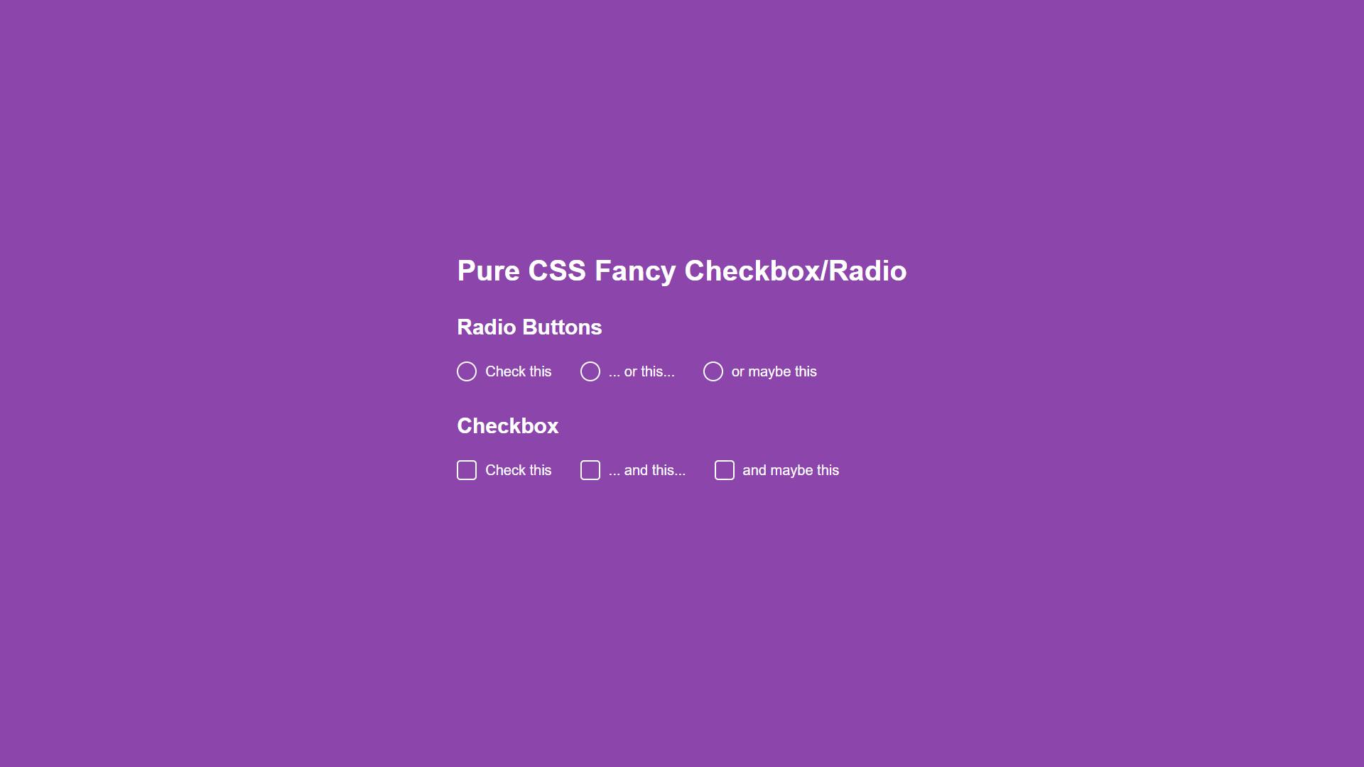 Pure Fancy CSS Checkbox and Radio Buttons