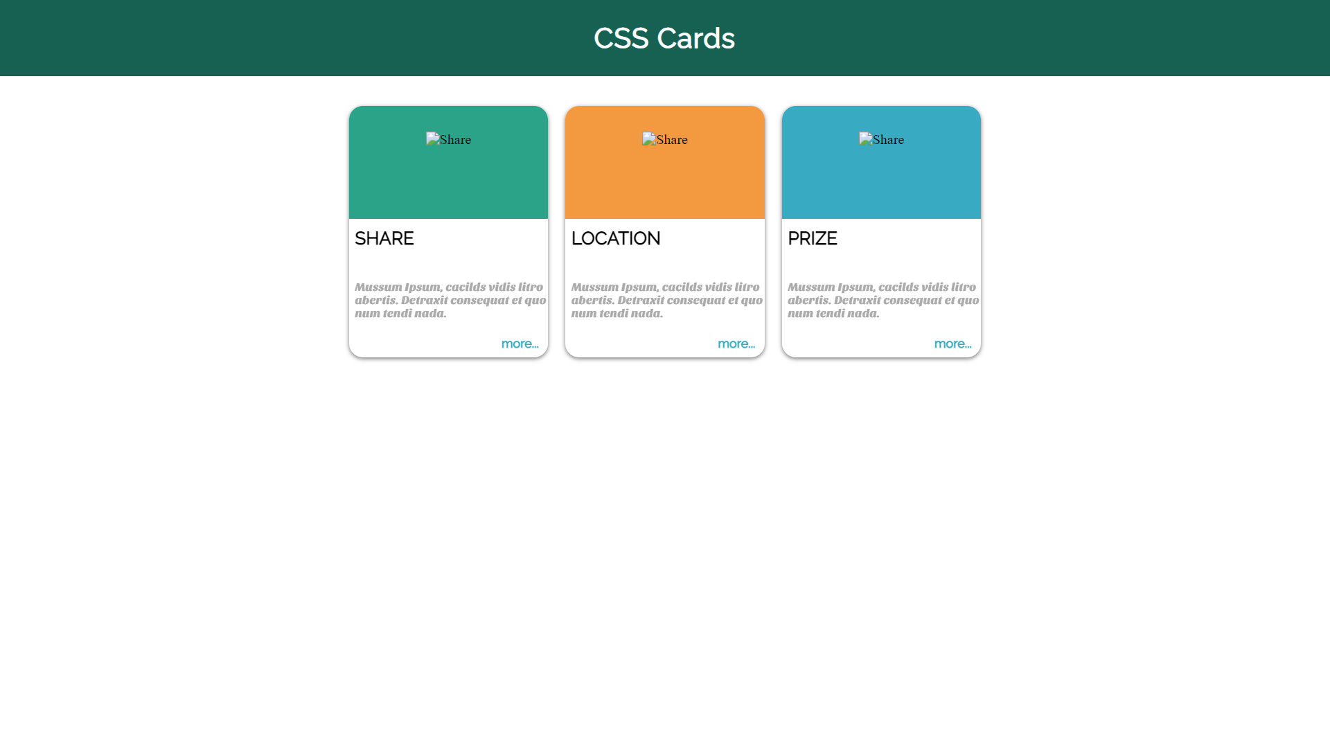 Three Small CSS Cards