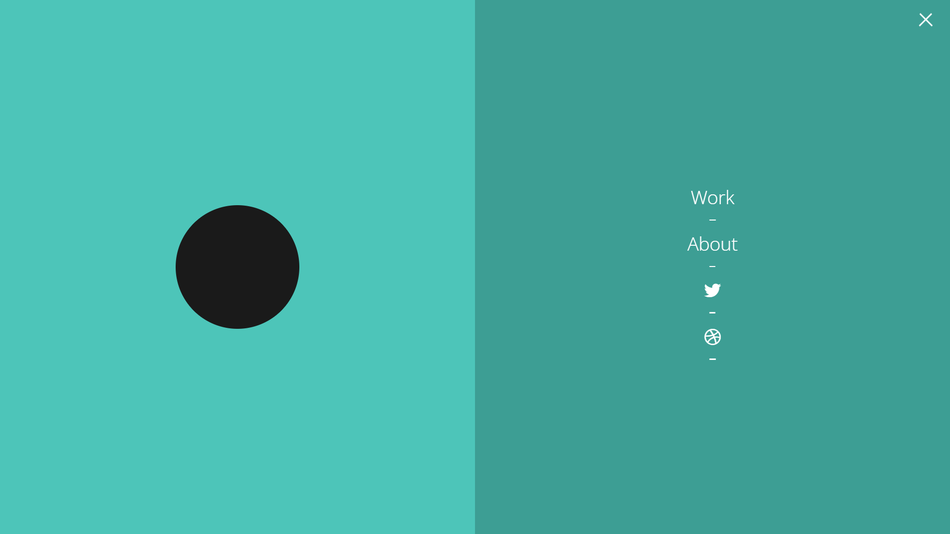 Turquoise Full Screen CSS Menu Overlay