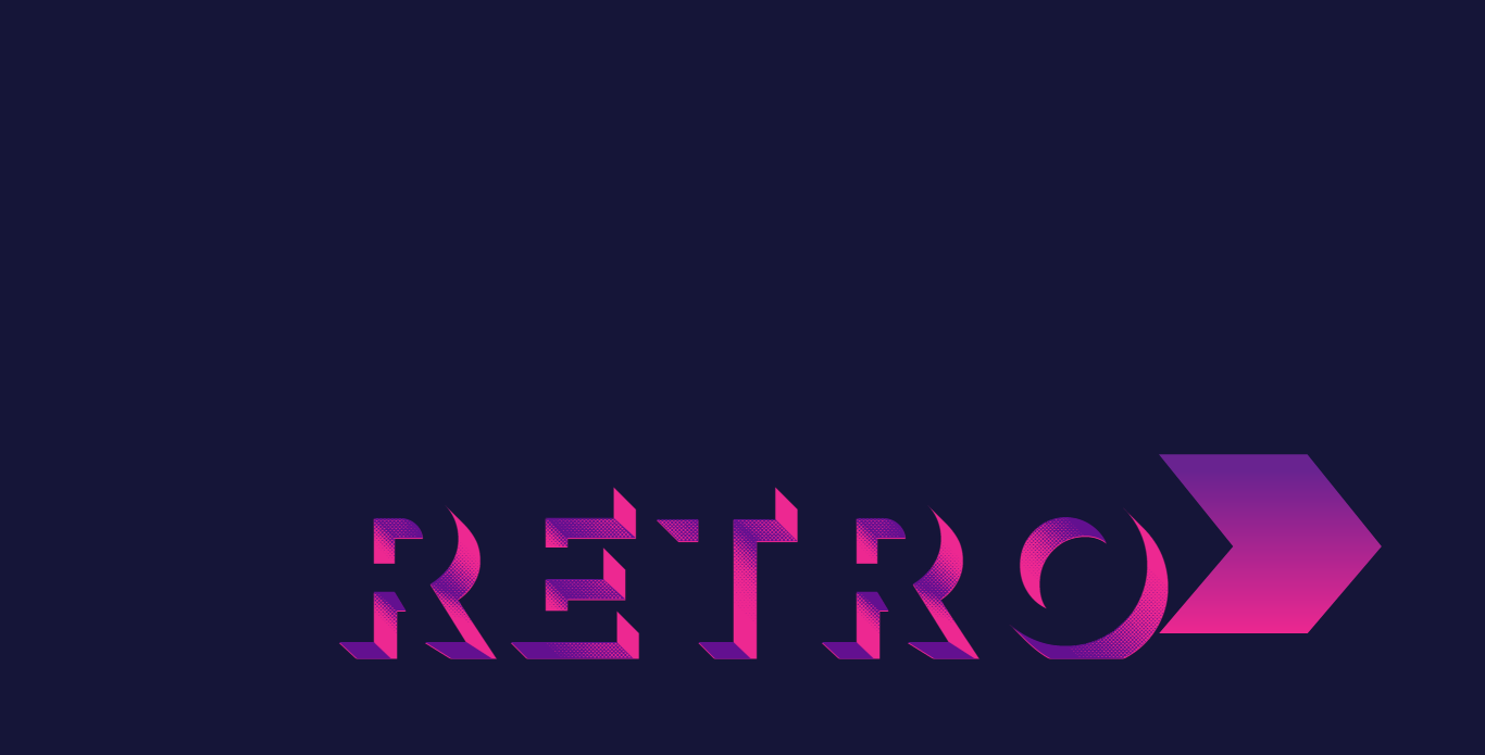 80s Style Text With Clip Path and Layered Fonts Using Rig Shaded