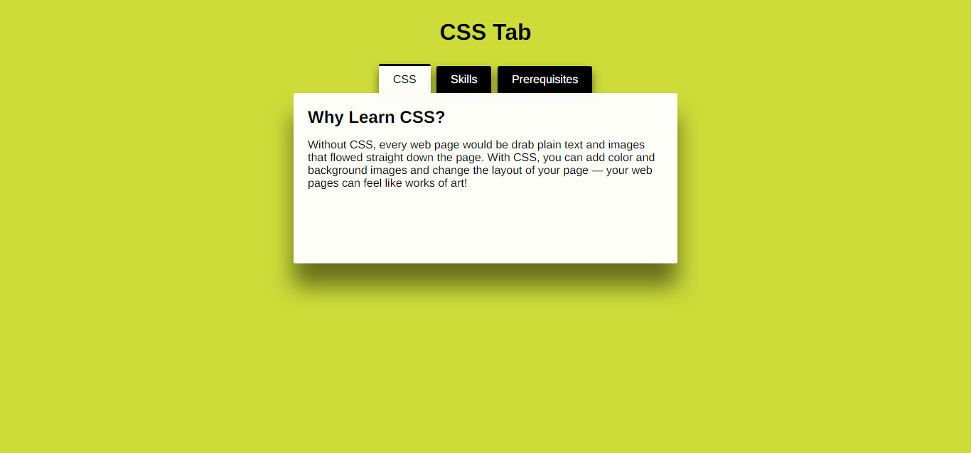 Classic CSS Tab