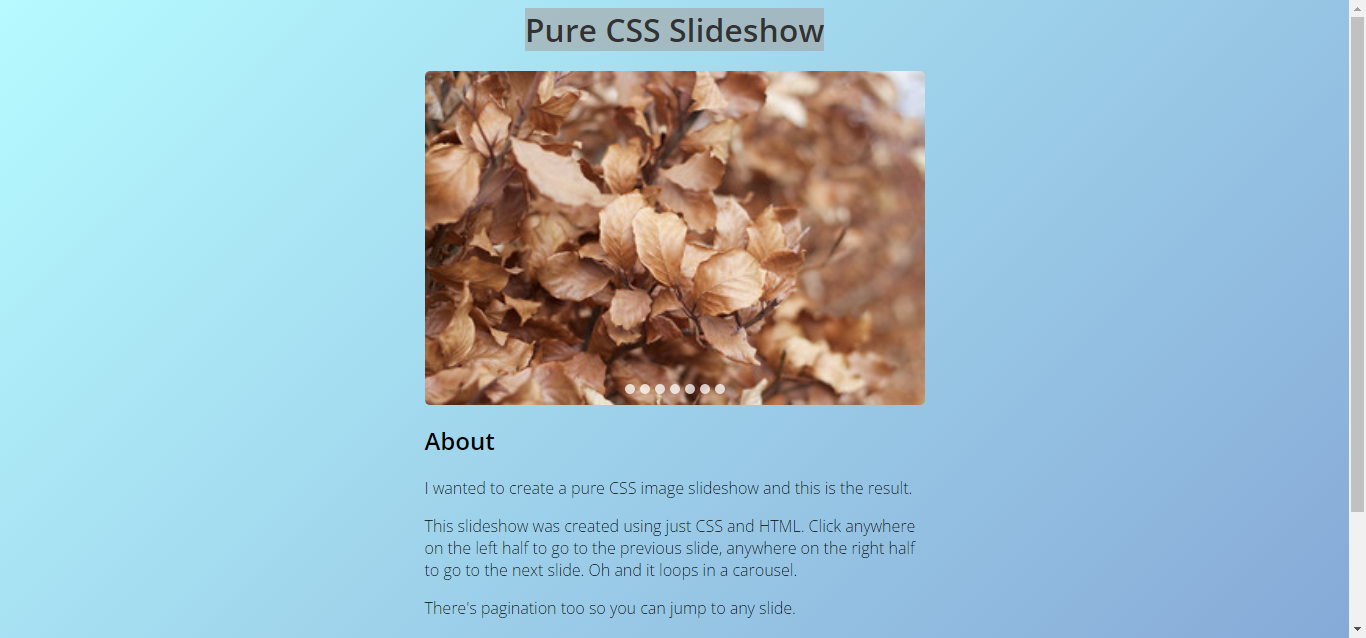 Pure CSS Slideshow