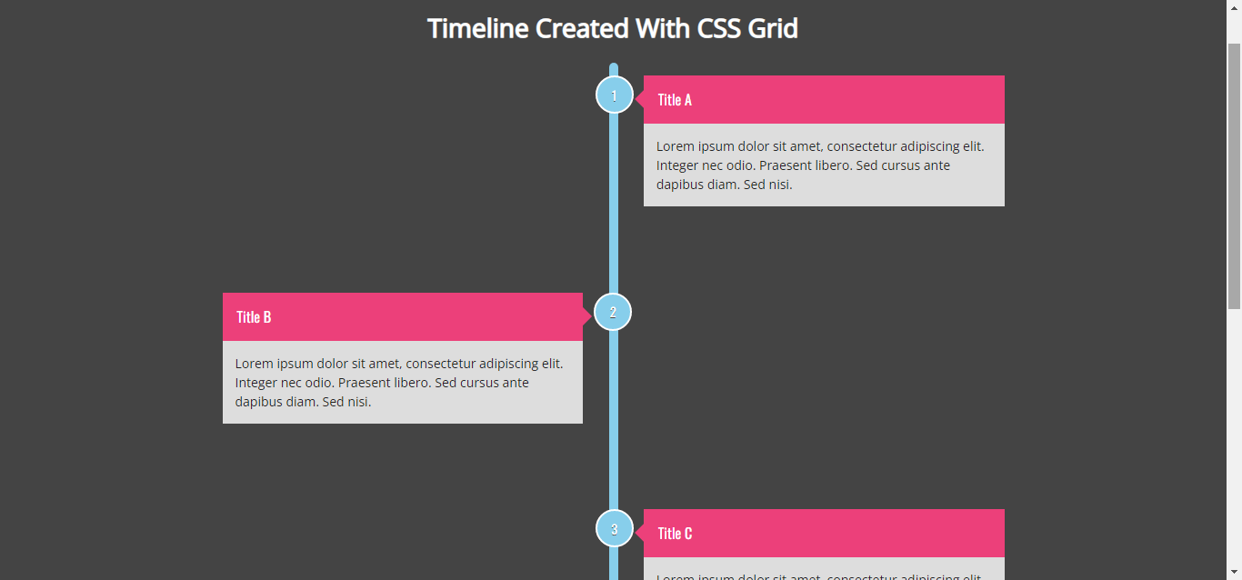 Responsive Timeline Using CSS Grid And Grid Template Areas(Pug, Sass, Description List)