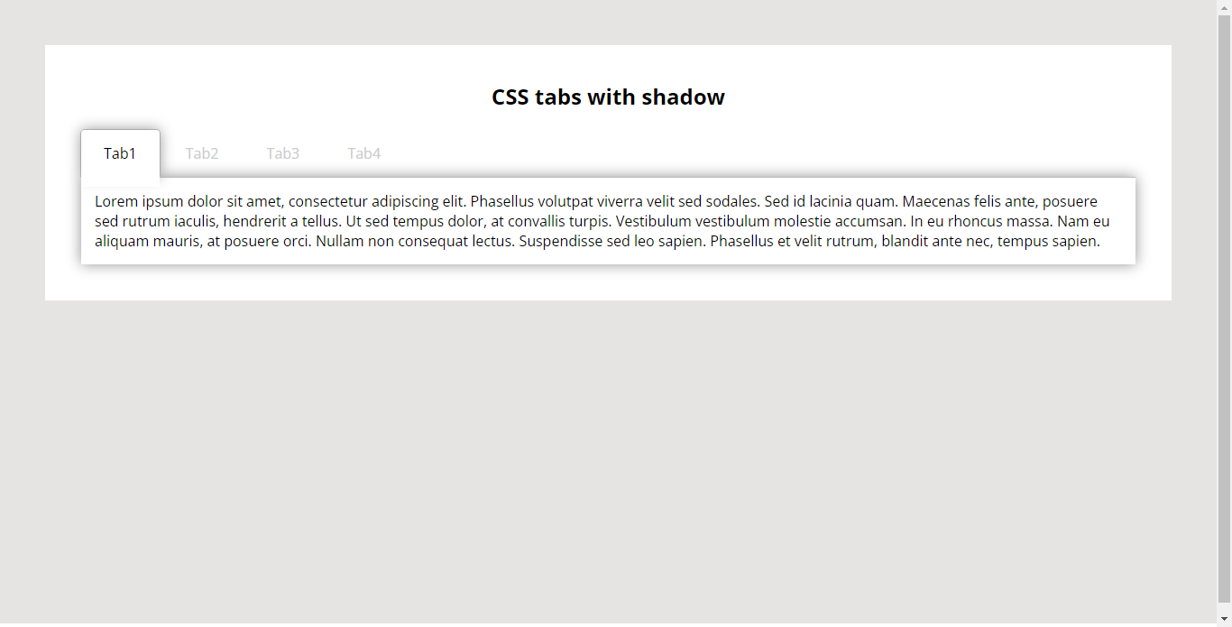 Simple CSS Tabs With Shadow