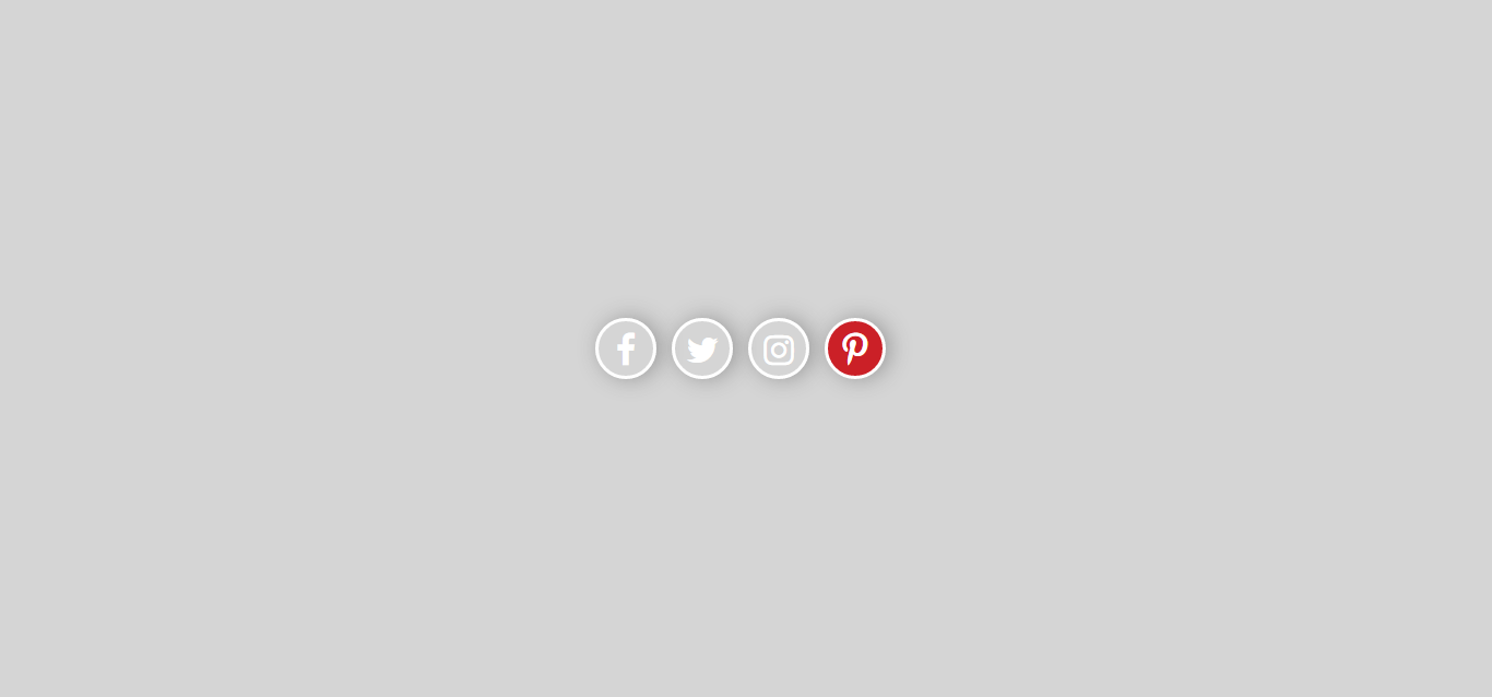 Social Media Icons With Growing Background On Click