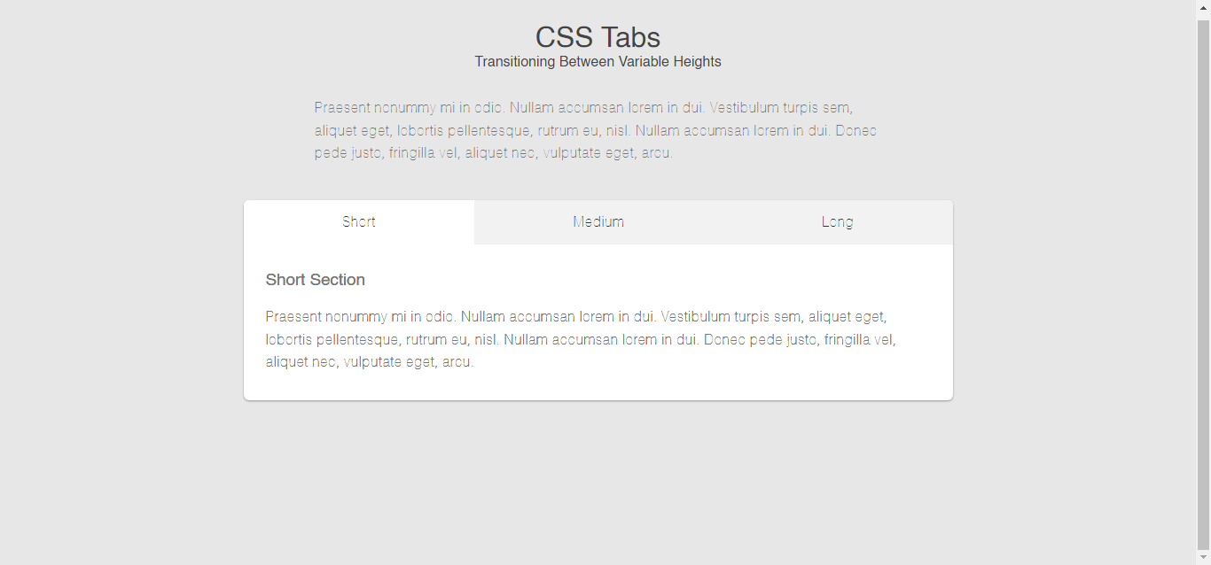 Transitioning Between Variable Heights With CSS Tabs