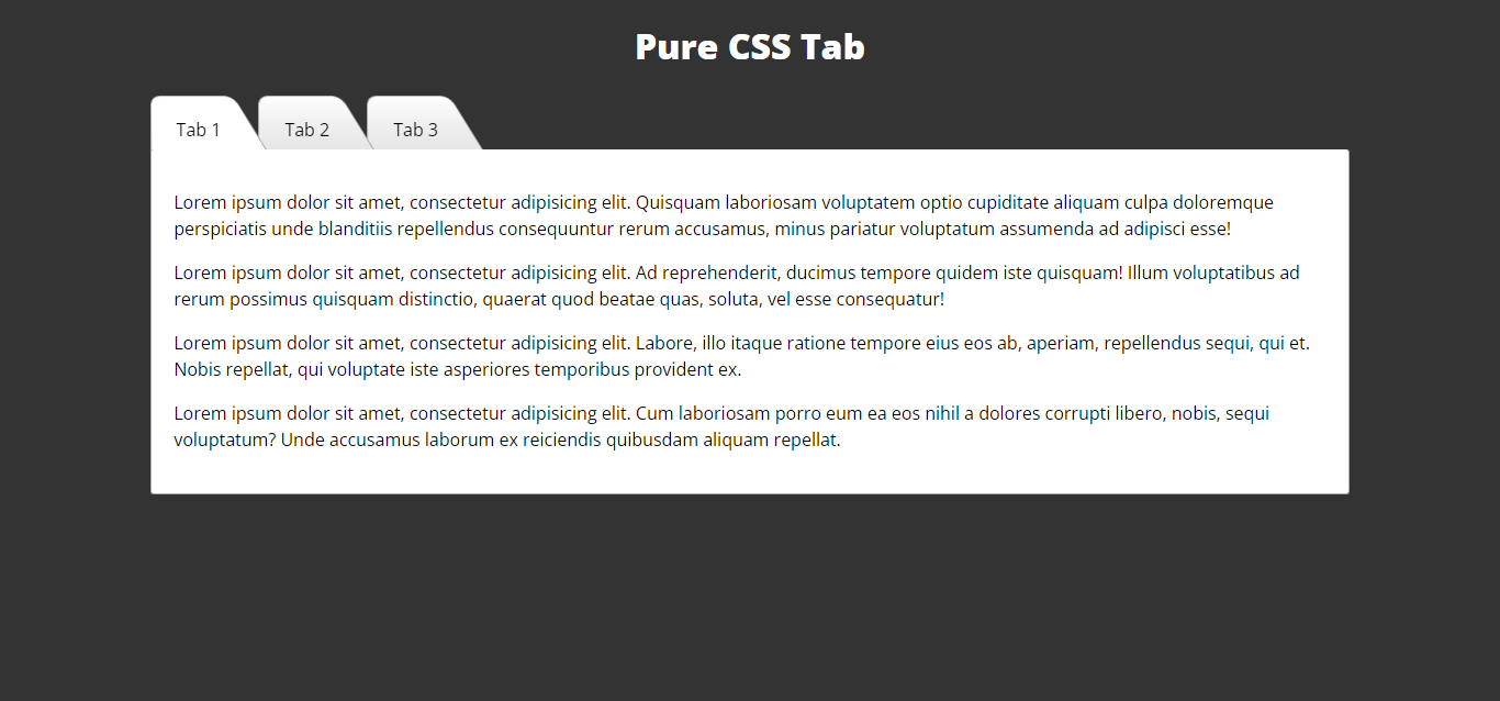 Typical CSS Tab