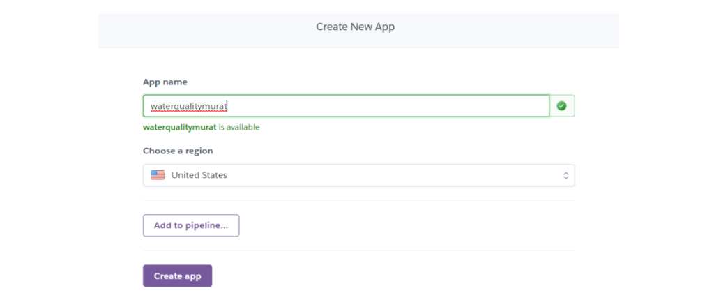 Creating a New App on Heroku