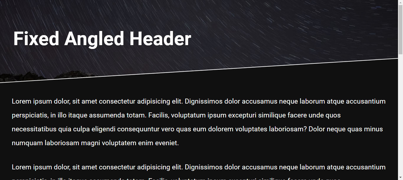 Fixed Angled Header Using a CSS Pseudo-Element