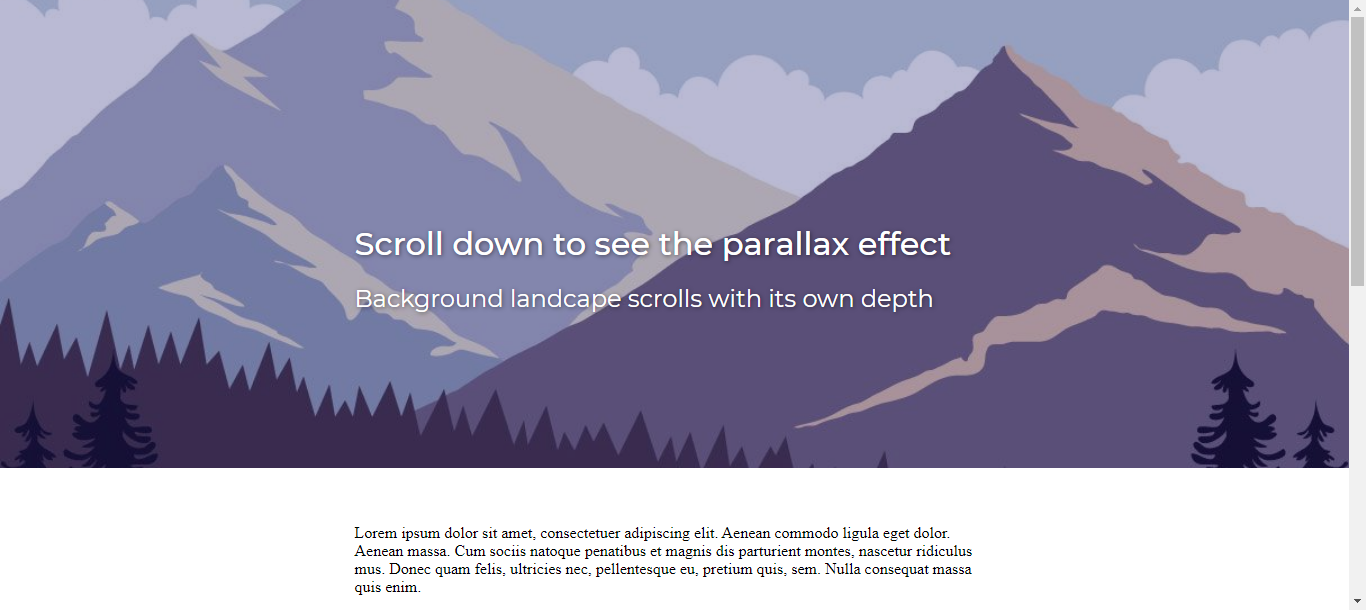 Header Image Parallax Scrolling Effect With CSS