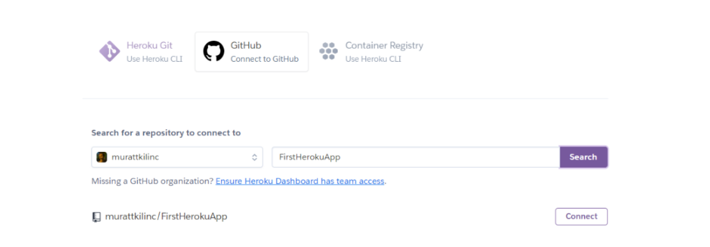 Heroku Connect Project to GitHub Button