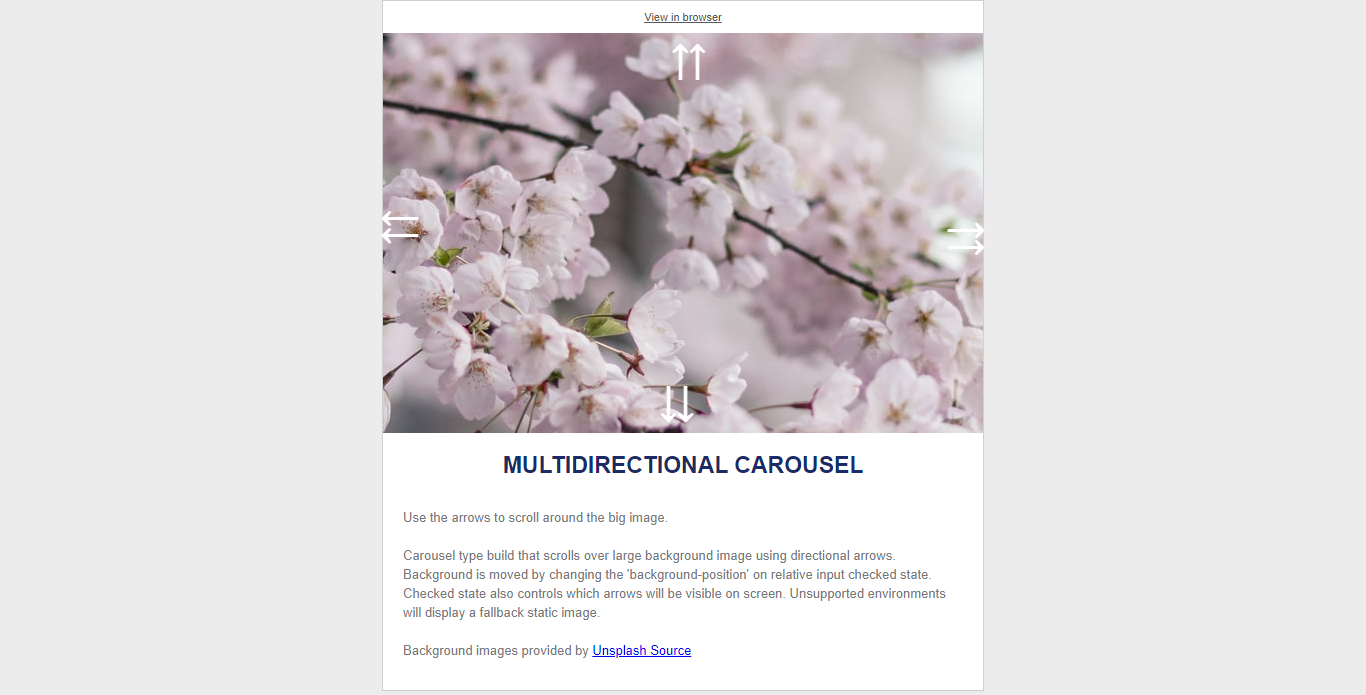 Multidirectional Email Carousel