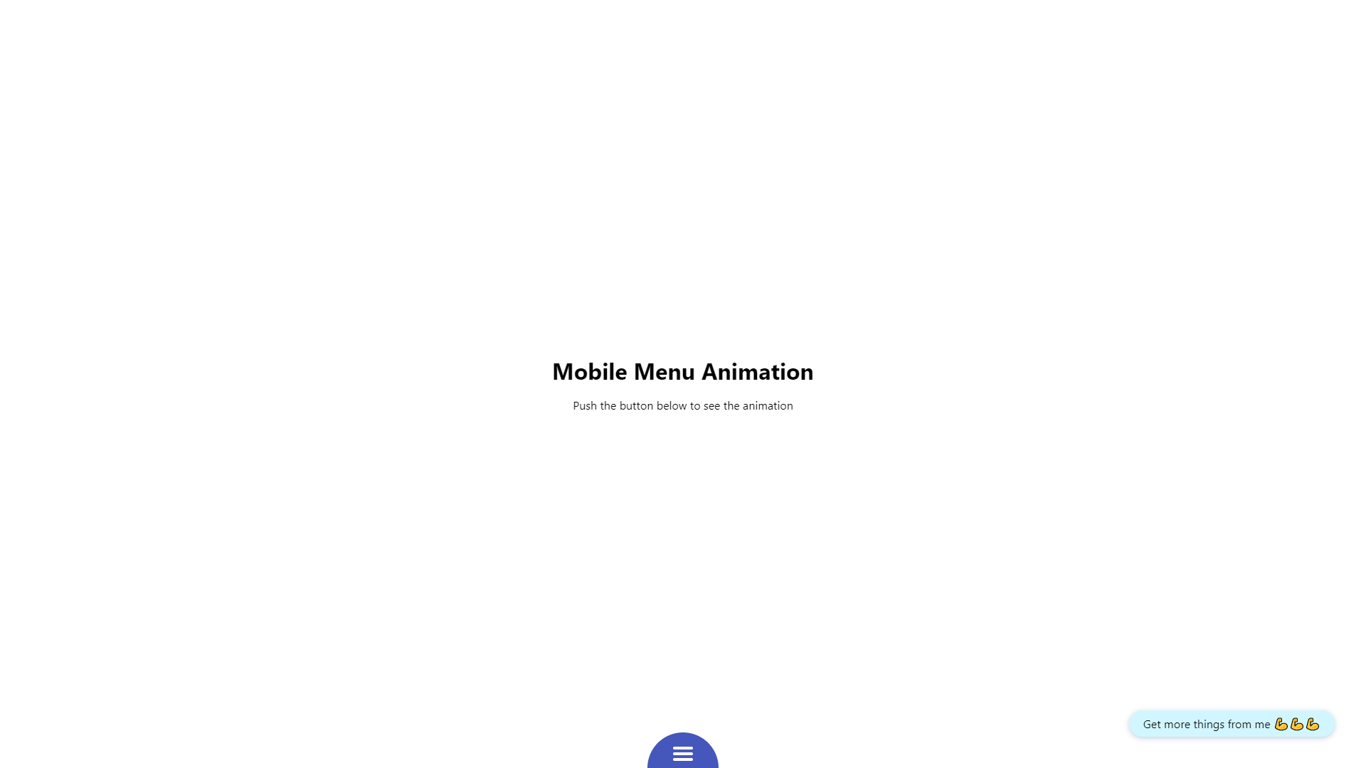 Mobile Menu Animated CSS Hamburger Menu
