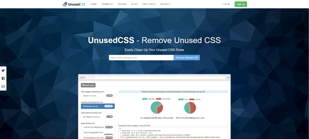 Unused CSS Home Page