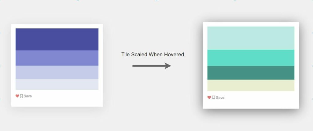 Diagram of a Tile With a Scale Hover Effect